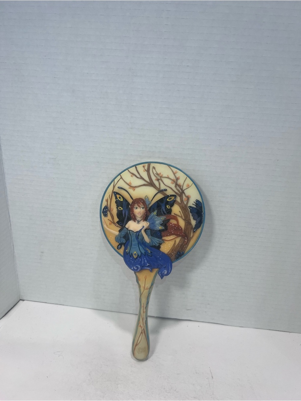Blue Fairy Decorative Wall Mirror - Handheld Style Accent